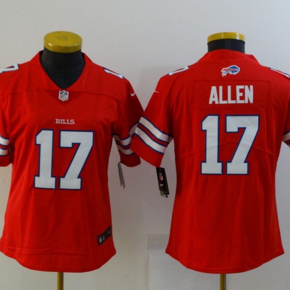 Women's Buffalo Bills #17 Josh Allen Jersey Red